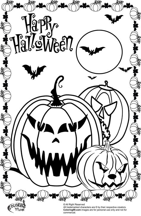 Halloween Coloring Pages Free Printable Scary - Coloring Home