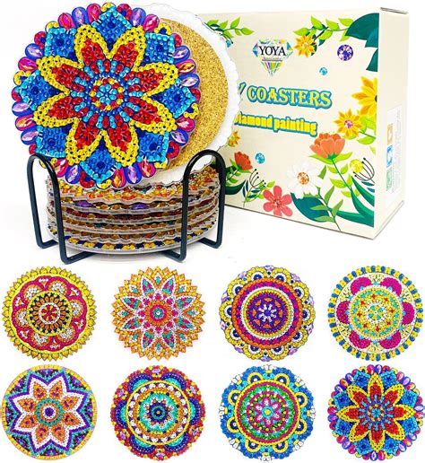 Amazon Ricuved Pcs Diamond Art Painting Coasters With Holder