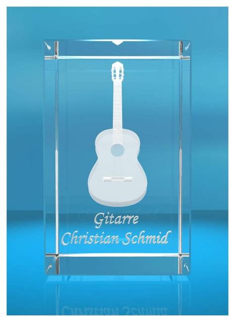 3D Glasquader Gitarre No 5 mit Wunschnamen Geschenk für Gitarrist