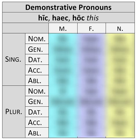 Hic Haec Hoc Diagram Quizlet