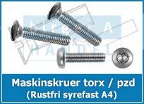 Rustfri Syrefast A Fl Jskruer Maskinskruer Lige K Rv Torx Pozidriv