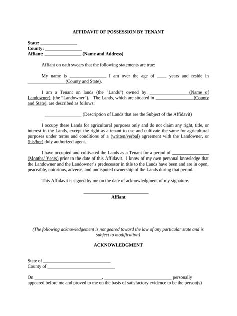 Affidavit Of Possession Complete With Ease Airslate Signnow