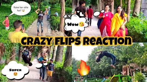 Flips In Public Girls Reaction😮😍 Youtube