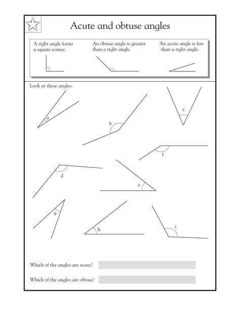 Measuring Angles Grade 4 Worksheet