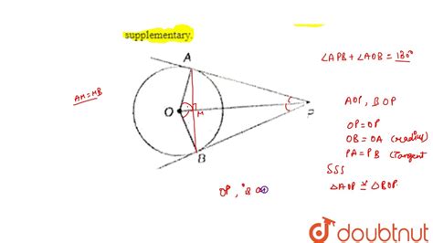 In The Given Figure PA And PB Are Tangents To A Circle With Centre O