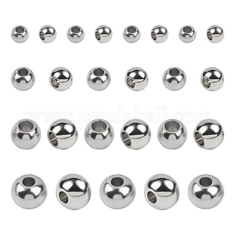 Shop Unicraftale 400pcs 4 Sizes 3mm4mm5mm6mm Round Spacer Beads 304 Stainless Steel Loose