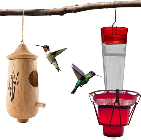 Hummingbird Feeder Heater Wooden Hummingbird House Heated Hummingbird