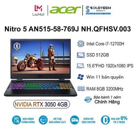 Laptop Acer Gaming Nitro Tiger An J Nh Qfhsv I H