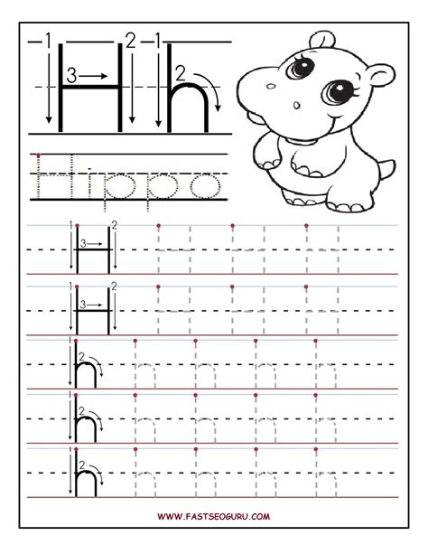 Letter H Traceable Worksheets