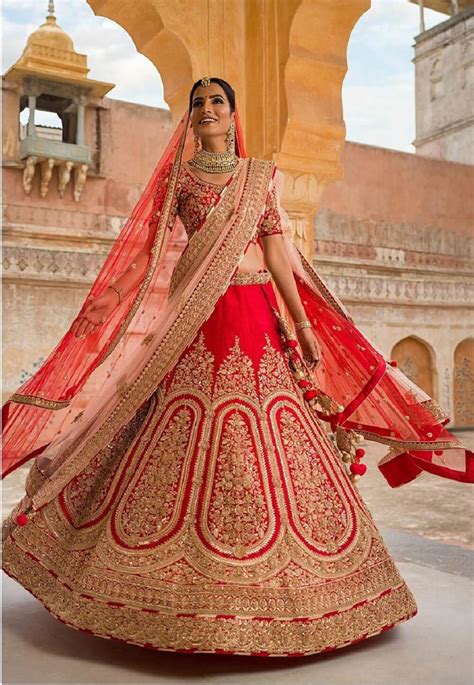 Red Heavy Bridal Lehenga Flash Sales Bellvalefarms