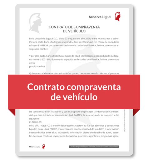 Contrato Compraventa De Vehículo Automotor Formas Minerva