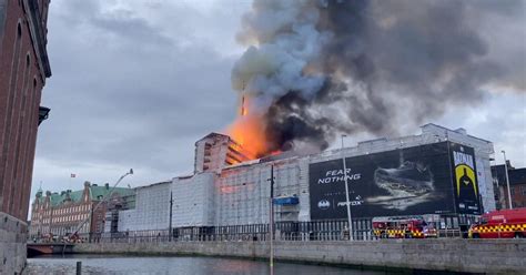 The Main Facade Of The Old Copenhagen Stock Exchange Collapsed Two