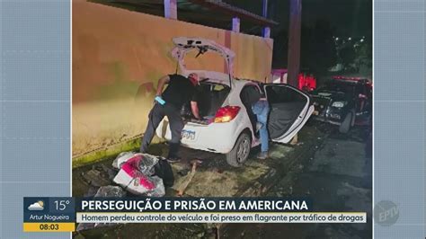 Suspeito por tráfico de drogas é preso em Americana após bater carro