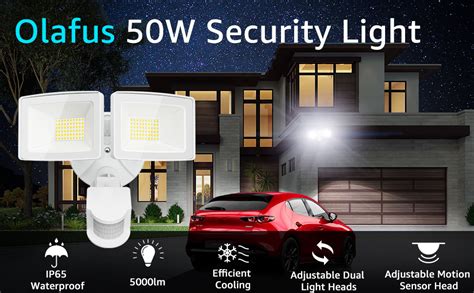 Olafus W Led Security Light With Motion Sensor Lm Adjustable