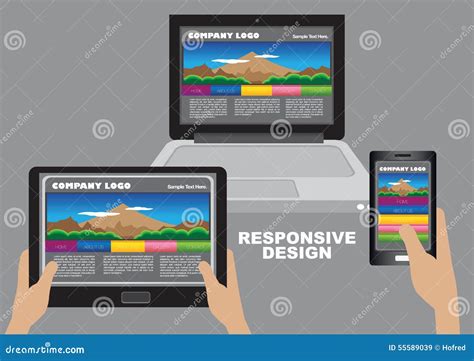 Responsive Web Design Layout Design Stock Vector - Illustration of ...