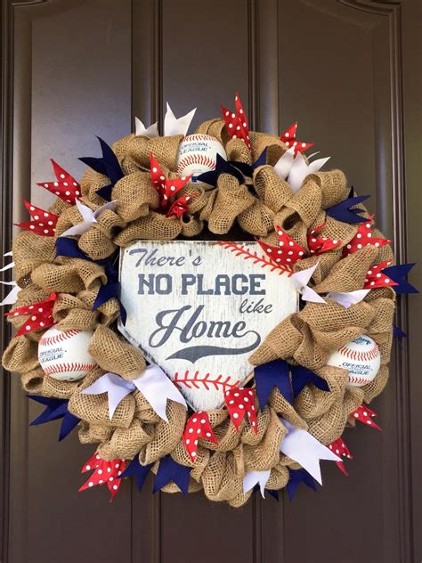 Baseball Wreath Baseball Wreath W/ Ribbons There's No - Etsy