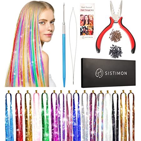 Amazon Hair Tinsel Kit Colors Inches Fairy Hair Tinsel