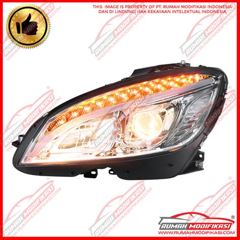 Jual HEADLAMP BENZ W204 C CLASS 2007 2011 LIGHT BAR LED CHROME