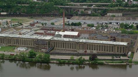 K Stock Footage Aerial Video Orbiting Western State Penitentiary