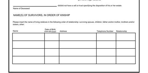 Next Of Kin Form Fill Out Printable PDF Forms Online