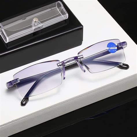 OVNMFH Saphir Anti Blau Progressive Fern Und Nah Lesebrille Mit Hoher