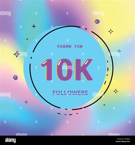 10k Followers Thank You Card Celebration 10000 Subscribers Geometric