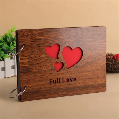 8 Inch Wood Cover Albums Handmade Loose Leaf Pasted Photo Album