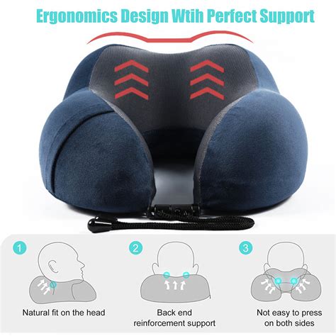 Travel Pillow Luxury Memory Foam Neck And Head Support Pillow Soft Sleeping Rest Cushion For