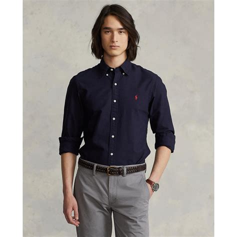 Camisa Slim De Oxford Azul Marino Polo Ralph Lauren La Redoute