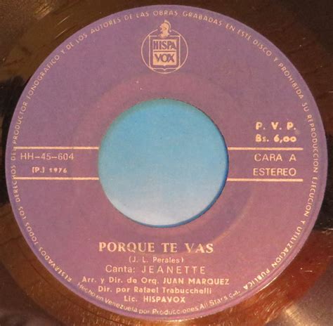 Jeanette - Porque Te Vas (1976, Vinyl) | Discogs