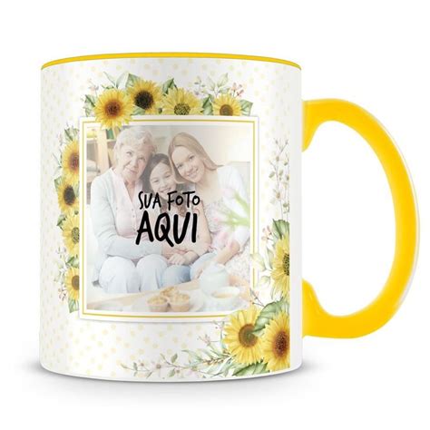 Caneca Personalizada Girassol Fotos Canecas Personalizadas