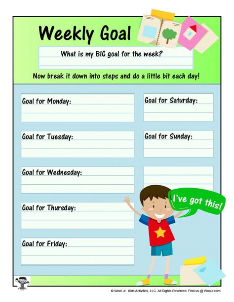 Goal Setting Worksheets For Kids Woo Jr Kids Activities Children