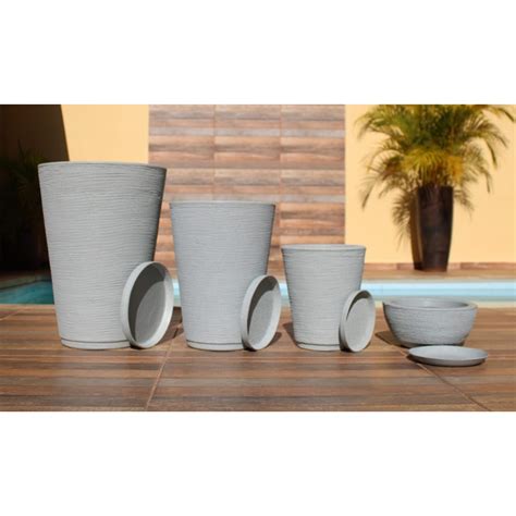 Kit Vaso Decorativo Em Polietileno Para Plantas Jardim Luxo Cone P M