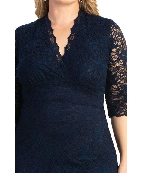 Kiyonna Womens Plus Size Scalloped Boudoir Lace Cocktail Dress Macys