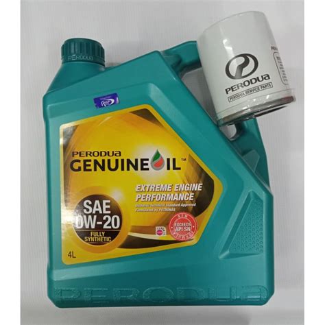 Perodua Genuine Sae 0w 20 Fully Synthetic Engine Oil 4l With Original