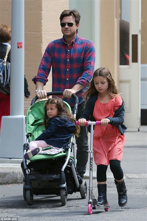 Jason Bateman Pushes Daughter Maple In Stroller As Daughter Francesca Zips Along On Scooter