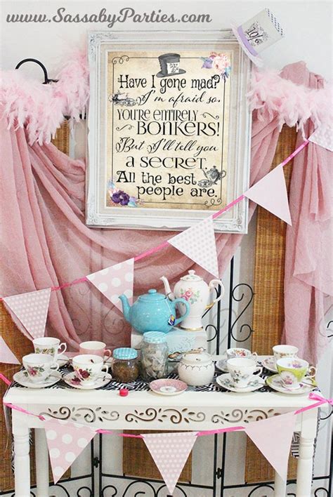 Mad Hatter Tea Party Poster Instant Download Bonkers Quote Alice In