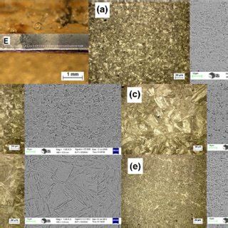 OM And SEM Micrographs Of Different Microstructures In Different