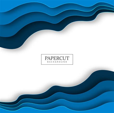 Papercut Blue Wave Colorful Design Vector 258637 Vector Art At Vecteezy