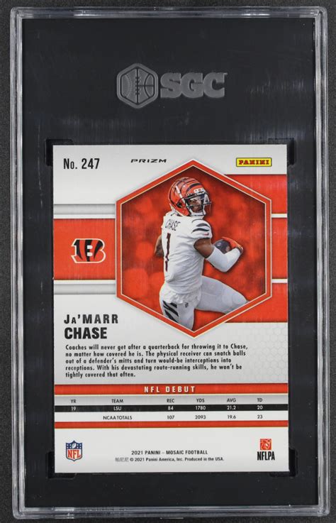 Ja Marr Chase 2021 Panini Mosaic Mosaic Reactive Orange 247 DEB RC