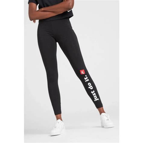 Sportswear Club Leggings Leg A See Swoosh Pamuklu Siyah Swoosh Tayt Xs