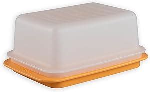 Tupperware Beurrier C21 avec cuillère Orange blanc Hauteur max 6 5 cm