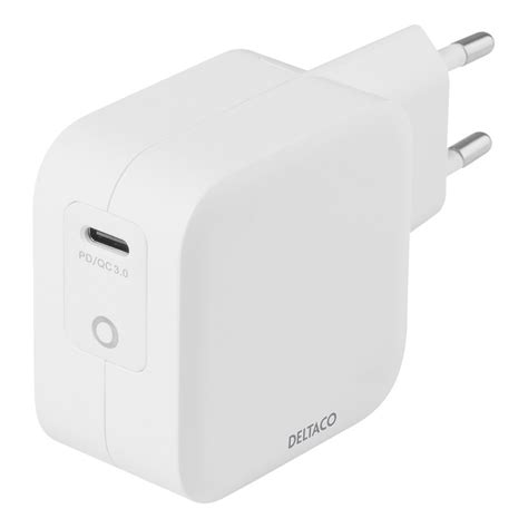 Køb Deltaco Wall Charger Usb c 60w W pd Gan Techn White Oplader