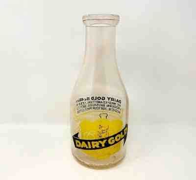 Vintage Dairy Gold Liquid Gold Milk Bottle Quart Milk Bottle AMB004