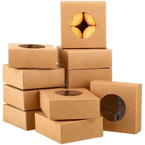 Buy 30 Pieces Kraft Paper Box With Clear Window Homemade Soap Boxes