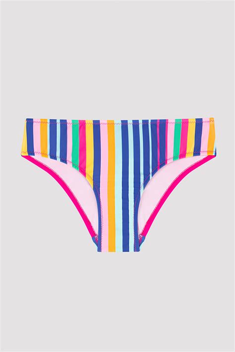 Genç Kız Çizgili Renkli Halter Bikini Takımı PLYKL G IY MIX Çok Renkli Penti