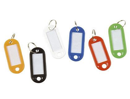 PORTE CLÉS SAFETOOL ÉTIQUETTES ATTACHE ANNEAU MÉTAL 51X21MM COLORIS