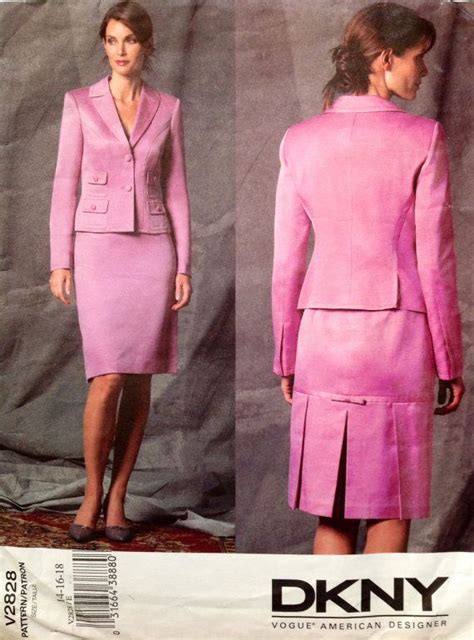 DKNY Vogue V2828 UNCUT Misses Jacket And Skirt Vogue Sewing Patterns