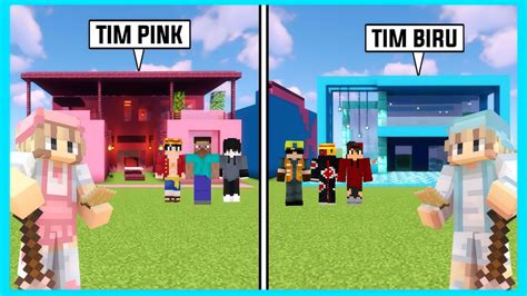 Challenge Rumah Serba Biru Dan Serba Pink Di Minecraft Ft Shasyaalala