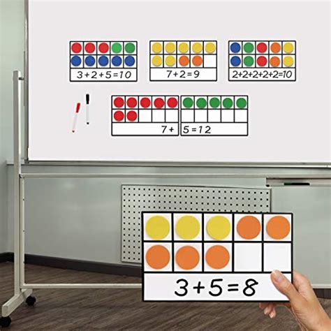 Torlam Magnetic Ten Frame Set Math Manipulative For Elementary 5 Ten Frames And 55 Magnetic